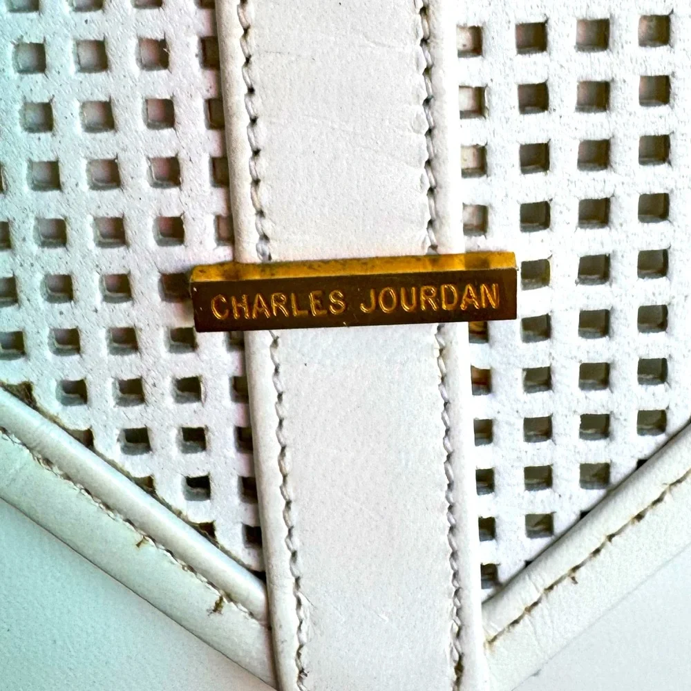 Charles Jourdan Paris Vintage White Leather Bag